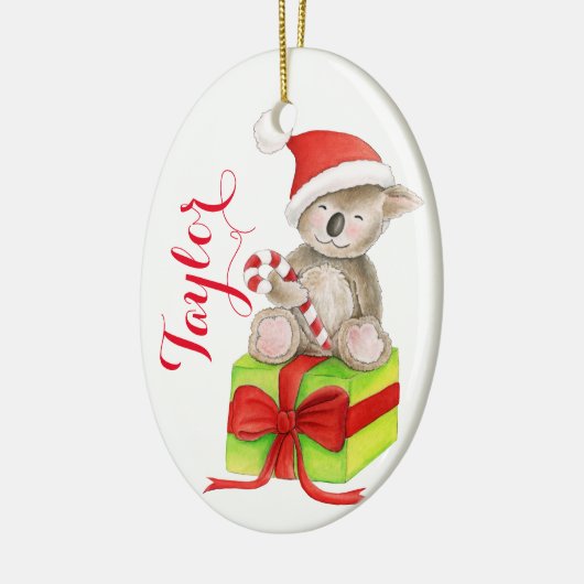 かわいいコアラの名前入りなクリスマスのオーナメント セラミックオーナメント (左)