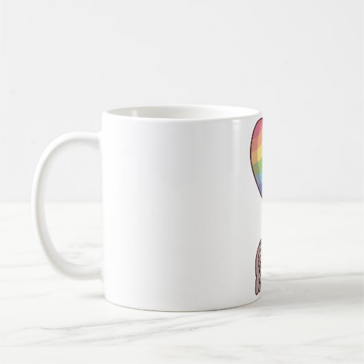 かわいいコアラの熊と虹の風船 コーヒーマグカップ (左)
