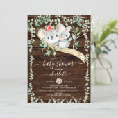 かわいいコアラの男の子のベビーシャワー招待状 招待状 (スタンド正面)