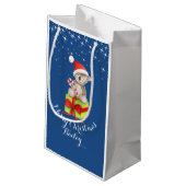 かわいいコアラの芸術はクリスマスの青のギフトバッグを示しました スモールペーパーバッグ (裏面アングル)