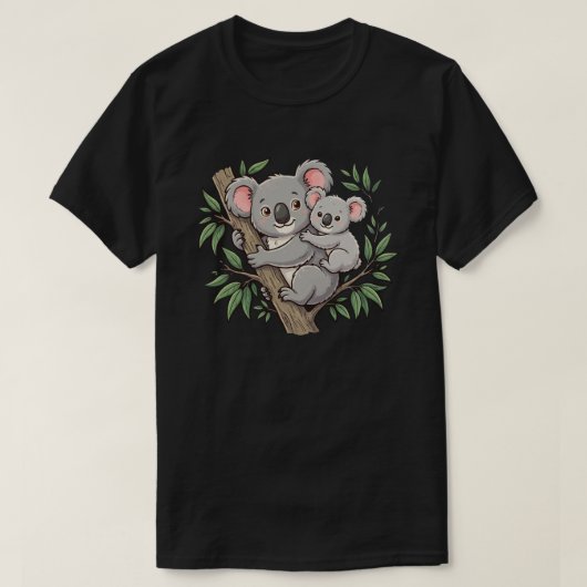 かわいいコアラの親子 Tシャツ (デザイン正面)
