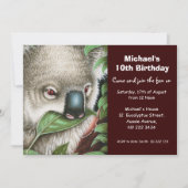 かわいいコアラの誕生日のパーティの招待状 招待状 (正面)