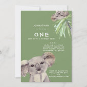 かわいいコアラの誕生日パーティーに来てね 招待状 (正面)