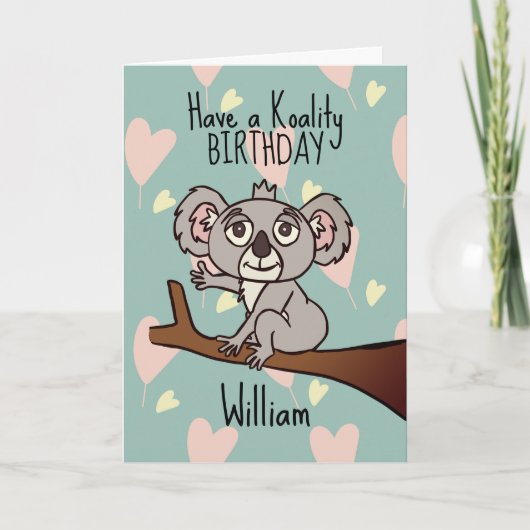 かわいいコアラの誕生日 カード (正面)