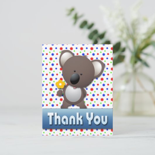 かわいいコアラはメッセージカード感謝していしています サンキューカード (スタンド正面)