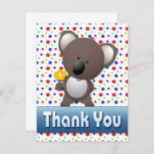 かわいいコアラはメッセージカード感謝していしています サンキューカード (正面/裏面)