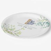 かわいいコアラはユーカリ葉スベイビーシャワー ペーパープレート (アングル)