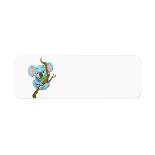 かわいいコアラぶら下がったベアーズオンツリーブランチ ラベル (正面)