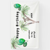 かわいいコアラオーストラリアの誕生日パーティー 横断幕 (縦)