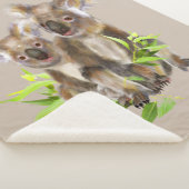 かわいいコアラオーストラリアクマ野生動物自然 シェルパブランケット (3/4)