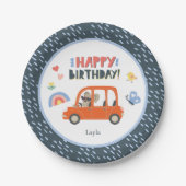 かわいいコアラガールファーストネームハッピーバースデーパーティー ペーパープレート (正面)