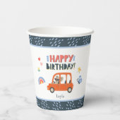 かわいいコアラガールファーストネームハッピーバースデーパーティー 紙コップ (裏面)