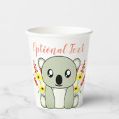 かわいいコアラクマの花 紙コップ (正面)