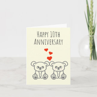 かわいいコアラクマ夫婦幸せ10周年記念カード カード