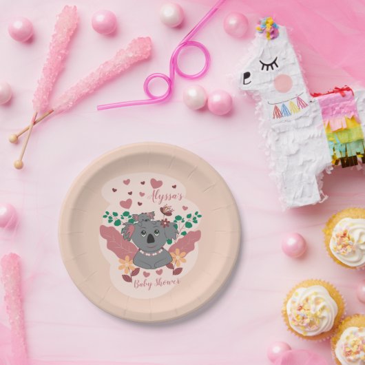 かわいいコアラスベビーシャワーパステル紙プレート ペーパープレート (パーティー)