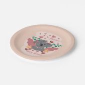 かわいいコアラスベビーシャワーパステル紙プレート ペーパープレート (アングル)