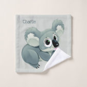 かわいいコアラス名前をカスタムする&文字タオルセット バスタオルセット (ウォッシュタオル)