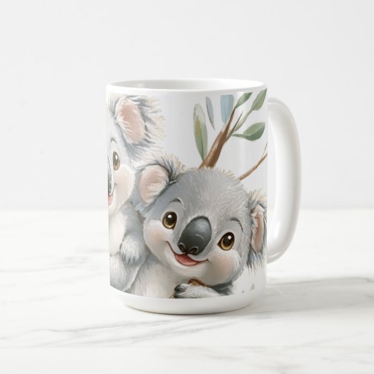 かわいいコアラス、オーストラリアの野生動物愛好家、マグカップ コーヒーマグカップ (正面右)