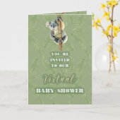 かわいいコアラズーム仮想ベビーシャワーbyメール カード (黄色い花)