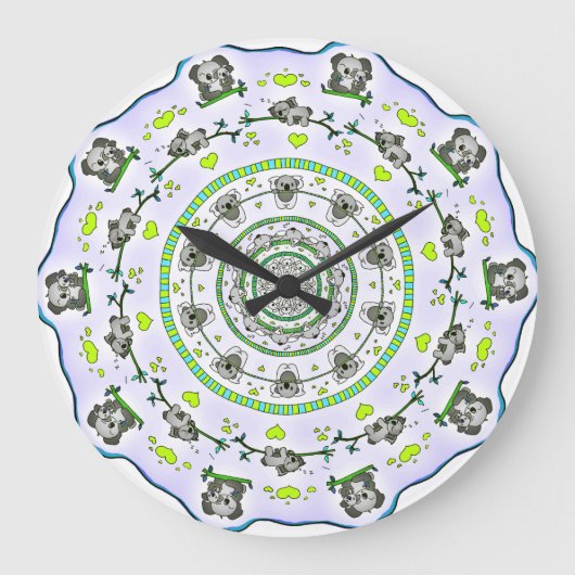 かわいいコアラデザイン壁時計 ラージ壁時計 (正面)