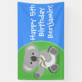 かわいいコアラパーソナライズされたマンガの誕生日 横断幕 (縦)