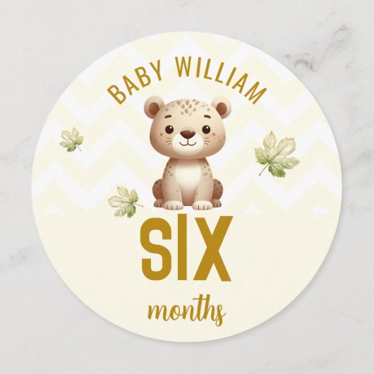 かわいいコアラヒョウ5-6ヶ月ベビーマイルストーンのサイン (裏面)