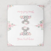 かわいいコアラピンクフローラ誕生日パーティーフードテント プレイスカード (外部開封)