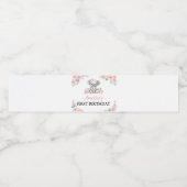 かわいいコアラピンクフローラ誕生日パーティー ペットボトルラベル (シングルラベル)