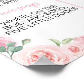 かわいいコアラピンクフローラ誕生日マイルストーンサイン ポスター (角)