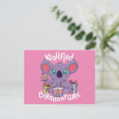 かわいいコアラベアーコアリファイド誕生日ガールピンク ポストカード (スタンド正面)