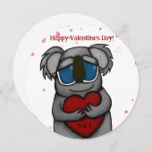 かわいいコアラベアーバレンタインデイカード (正面/裏面)