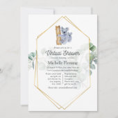 かわいいコアラベアーユーカリプトゥスバーチャルベビーシャワー 招待状 (正面)