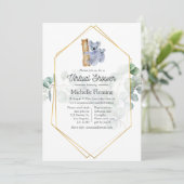 かわいいコアラベアーユーカリプトゥスバーチャルベビーシャワー 招待状 (スタンド正面)