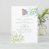 かわいいコアラベアーユーカリ葉スベイビーシャワー 招待状 (スタンド正面)
