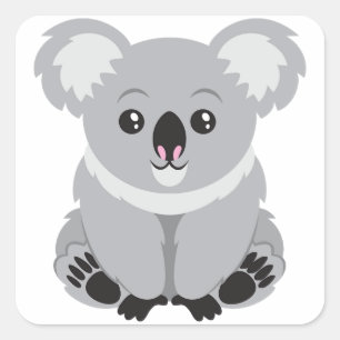 かわいいコアラベア スクエアシール
