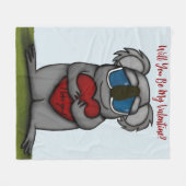 かわいいコアラベア フリースブランケット (正面(横))