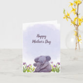 かわいいコアラ家族の母の日 カード (黄色い花)