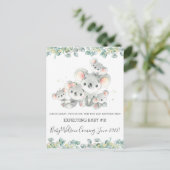 かわいいコアラ家族の5人出生告知 ポストカード (スタンド正面)