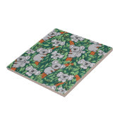 かわいいコアラ柄ハンターグリーン タイル (側面)