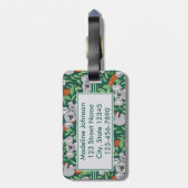 かわいいコアラ模様パーソナライズされた濃い緑 ラゲッジタグ (裏面縦)