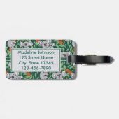 かわいいコアラ模様パーソナライズされた濃い緑 ラゲッジタグ (裏面横)