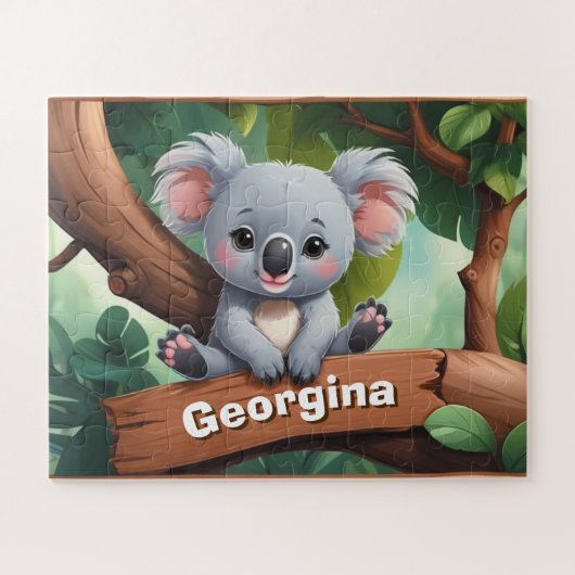 かわいいコアラ熊の名前 ジグソーパズル (横)