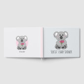 かわいいコアラ熊の漫画と名前ベビーシャワー ゲストブック (全面)