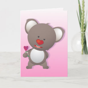 かわいいコアラ熊バレンタインデー シーズンカード