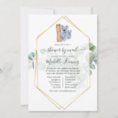 かわいいコアラ熊ユーカリ赤ちゃんシャワーbyメール 招待状 (正面)