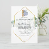 かわいいコアラ熊ユーカリ赤ちゃんシャワーbyメール 招待状 (スタンド正面)