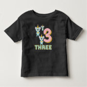 かわいいコアラ第3誕生日ピンク数計数 トドラーTシャツ (正面)