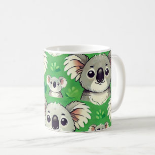 かわいいコアラ緑のマグカップ コーヒーマグカップ