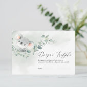 かわいいコアラ緑のユーカリ葉スのおむつラッフル エンクロージャーカード (スタンド正面)