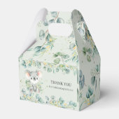 かわいいコアラ緑の男の子女の子ベイビーシャワーありがとう フェイバーボックス (裏面サイド)